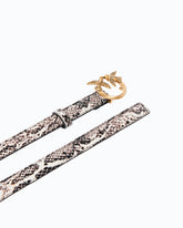 Python-print belt with Love Birds buckle, 2 cm -  | Pinko