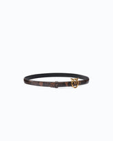 Gürtel mit Pythonprint und Schnalle Love Birds, 2 cm breit - Multicolor Braun-Schwarz | Pinko