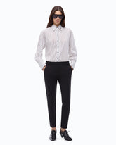 Cigarette trousers with pressed pleat - Black | Pinko