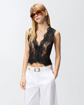 Floral Valenciennes lace vest -  | Pinko