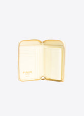 PINKO Galleria square zip-around wallet in shiny croc-print leather -  | Pinko