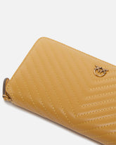 Zip-around wallet in chevron-patterned nappa leather -  | Pinko