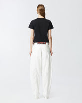 Short-sleeved T-shirt with embroidered logo -  | Pinko