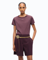 T-shirt with PINKO logo - Bordeaux | Pinko