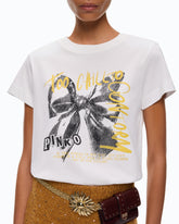 T-shirt with Too Chill To Conform bow print -  | Pinko