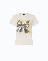 T-shirt with Too Chill To Conform bow print -  | Pinko