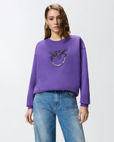Crew-neck sweatshirt with Love Birds jewel embroidery -  | Pinko