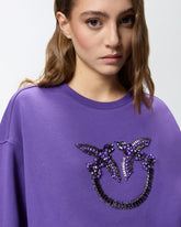 Crew-neck sweatshirt with Love Birds jewel embroidery -  | Pinko