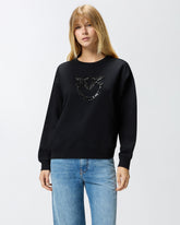 Crew-neck sweatshirt with Love Birds jewel embroidery -  | Pinko
