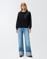 Crew-neck sweatshirt with Love Birds jewel embroidery -  | Pinko