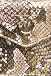 PINKO Galleria flat card holder in laminated reptile skin -  | Pinko