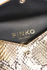 PINKO Galleria flat card holder in laminated reptile skin -  | Pinko