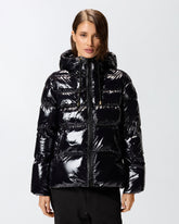 Hooded crystal nylon down jacket -  | Pinko