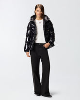 Hooded crystal nylon down jacket -  | Pinko