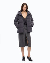 Down jacket in water-repellent technical canvas - Black | Pinko