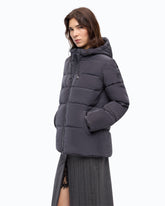Down jacket in water-repellent technical canvas - Black | Pinko