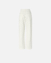 Wide-leg jeans with diamond pattern and rhinestones -  | Pinko