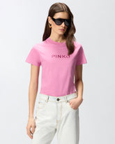 T-shirt with PINKO logo embroidery -  | Pinko