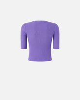 Short-sleeved wool sweater with logo -  | Pinko