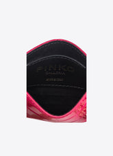 Buntes glänzendes Leder-Kartenetui mit Kroko-Prägung PINKO Galleria -  | Pinko