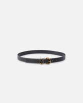 Tumbled leather belt with Love Birds detail, 2.5 cm -  | Pinko