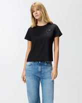 T-shirt with crystal-embroidered Love Birds logo -  | Pinko