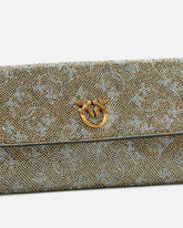 Geldbörse aus Leder mit Strassbesatz und Schulterriemen -  | Pinko