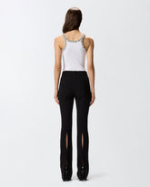 Ribbed top with bejewelled embellishment -  | Pinko