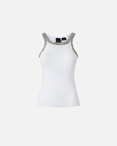 Ribbed top with bejewelled embellishment -  | Pinko