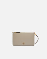 Flat leather clutch with Love Birds logo -  | Pinko