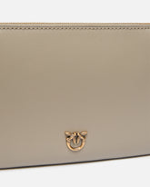 Flat leather clutch with Love Birds logo -  | Pinko