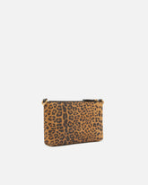 Small crossbody clutch in leopard-print suede -  | Pinko