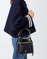 Small leather bucket bag with threads -  | Pinko