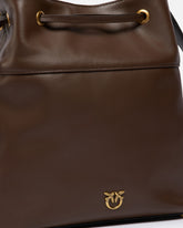 Leather bucket bag with Love Birds logo -  | Pinko