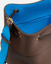 Medium full-grain leather bucket bag with Love Birds logo -  | Pinko