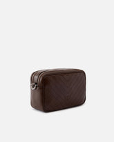 Mittelgroße Camera Bag mit Schulterriemen aus Chevron-Leder -  | Pinko