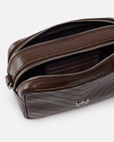 Mittelgroße Camera Bag mit Schulterriemen aus Chevron-Leder -  | Pinko