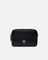 Medium chevron leather camera bag with strap -  | Pinko