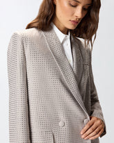 Oversized double-breasted blazer with rhinestones -  | Pinko