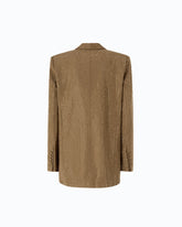 Oversized double-breasted jacket with rhinestones - Green | Pinko