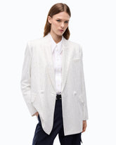 Oversized double-breasted jacket with rhinestones -  | Pinko