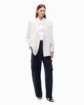 Oversized double-breasted jacket with rhinestones -  | Pinko