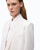 Oversized double-breasted jacket with rhinestones -  | Pinko