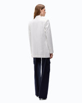 Oversized double-breasted jacket with rhinestones -  | Pinko