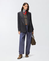 Double-breasted pinstripe blazer in wool -  | Pinko