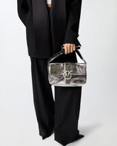 Love Bag One Slouchy medium shoulder bag in laminated leather -  | Pinko