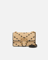 Mini Love Bag One Light small handbag in chevron raffia and leather -  | Pinko