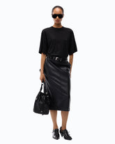 T-shirt with rhinestones and logo -  | Pinko