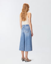 Wide-leg denim Bermuda shorts -  | Pinko