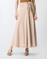 Denim midi skirt with jewel cord -  | Pinko